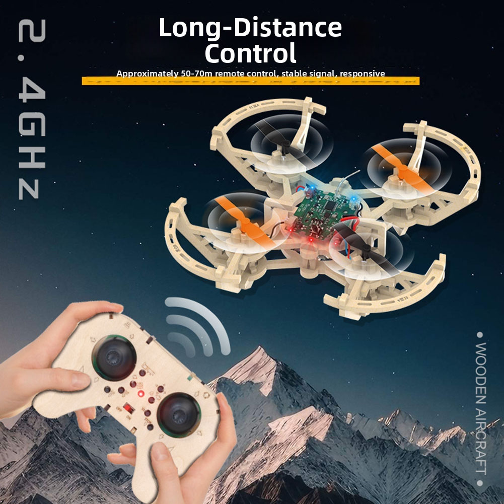 Drone Kit Octocopter - Drewniany model drona RC, 3 tryby